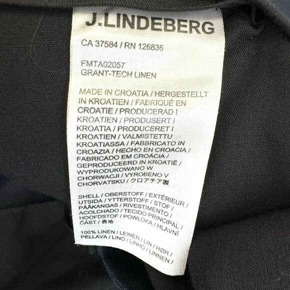 J.LINDEBERG Grant Tech Pants 100% Linen Navy Trousers EU 52 US Large 36x30 - Picture 6 of 6